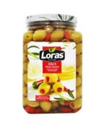 زیتون سبز با مغز فلفل لوراس loras